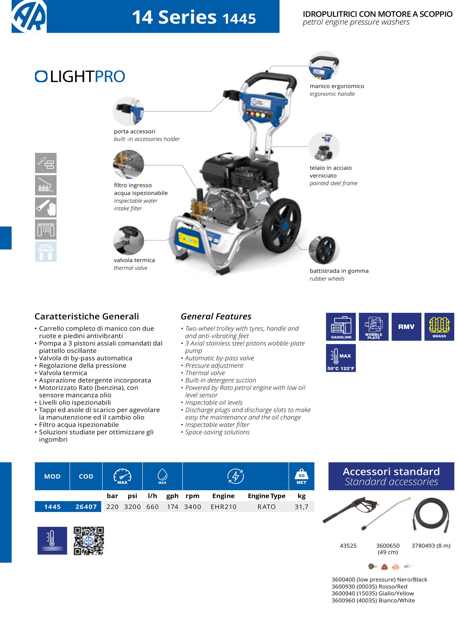 Augstspiediena mazgātājs AR Blue Clean Heavy Pro 1445