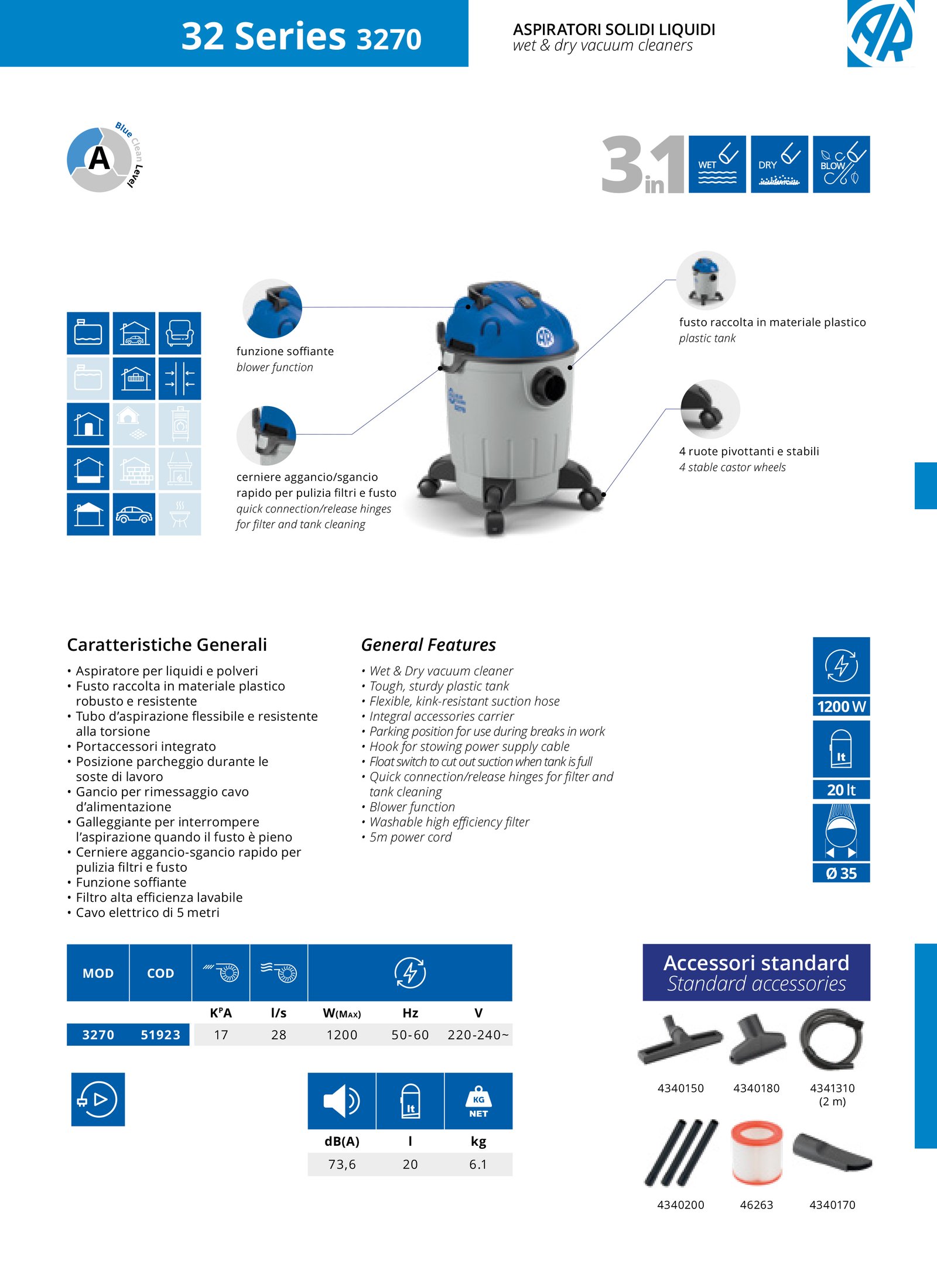 Putekļusūcējs AR Blue Clean 3270