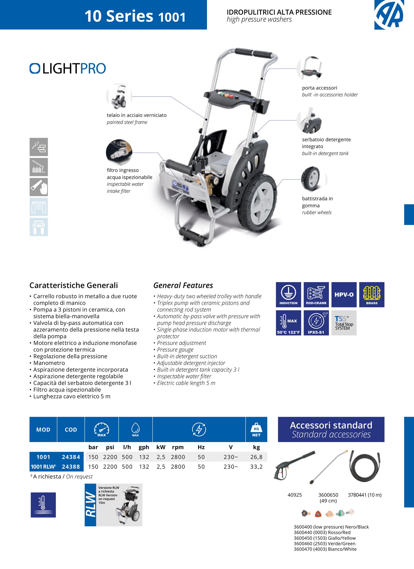 Augstspiediena mazgātājs AR Blue Clean Ligh Pro 1001